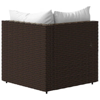 Thumbnail for Garten-Ecksofas mit Kissen 2 Stk. Braun Poly Rattan
