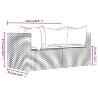Thumbnail for Garten-Ecksofas mit Kissen 2 Stk. Braun Poly Rattan