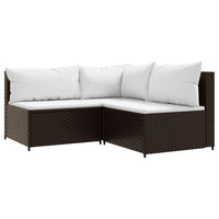 Thumbnail for 4-tlg. Garten-Lounge-Set mit Kissen Braun Poly Rattan