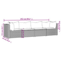 Thumbnail for 4-tlg. Garten-Lounge-Set mit Kissen Braun Poly Rattan