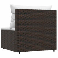 Thumbnail for Garten-Mittelsofa mit Kissen Braun Poly Rattan