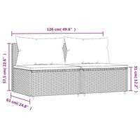 Thumbnail for Garten-Mittelsofas mit Kissen 2 Stk. Braun Poly Rattan