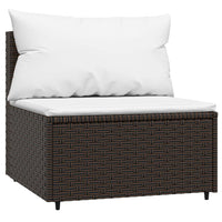 Thumbnail for 3-tlg. Garten-Lounge-Set mit Kissen Braun Poly Rattan