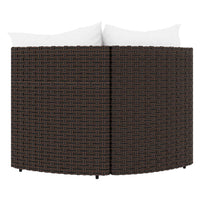 Thumbnail for Garten-Ecksofas mit Kissen 2 Stk. Braun Poly Rattan