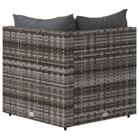 Thumbnail for Garten-Ecksofa mit Kissen Grau Poly Rattan