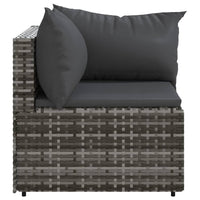 Thumbnail for Garten-Ecksofas mit Kissen 2 Stk. Grau Poly Rattan