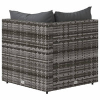 Thumbnail for Garten-Ecksofas mit Kissen 2 Stk. Grau Poly Rattan