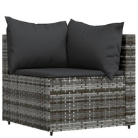 Thumbnail for 4-tlg. Garten-Lounge-Set mit Kissen Grau Poly Rattan