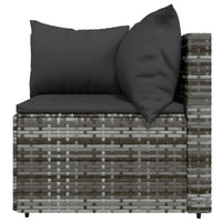 Thumbnail for 4-tlg. Garten-Lounge-Set mit Kissen Grau Poly Rattan