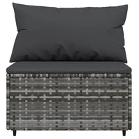 Thumbnail for 4-tlg. Garten-Lounge-Set mit Kissen Grau Poly Rattan