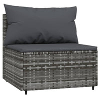 Thumbnail for 4-tlg. Garten-Lounge-Set mit Kissen Grau Poly Rattan