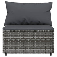 Thumbnail for 4-tlg. Garten-Lounge-Set mit Kissen Grau Poly Rattan