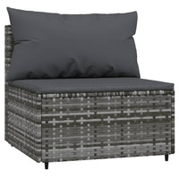 Thumbnail for Garten-Mittelsofas mit Kissen 2 Stk. Grau Poly Rattan