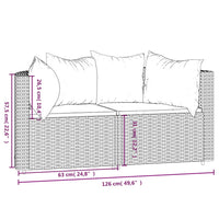Thumbnail for Garten-Ecksofas mit Kissen 2 Stk. Grau Poly Rattan