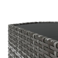Thumbnail for 3-tlg. Garten-Lounge-Set mit Kissen Grau Poly Rattan