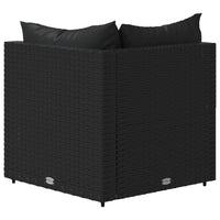 Thumbnail for Garten-Ecksofa mit Kissen Schwarz Poly Rattan