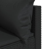 Thumbnail for Garten-Ecksofa mit Kissen Schwarz Poly Rattan