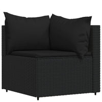 Thumbnail for 4-tlg. Garten-Lounge-Set mit Kissen Schwarz Poly Rattan