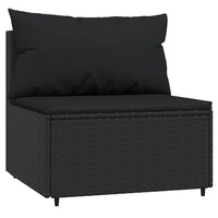 Thumbnail for Garten-Mittelsofa mit Kissen Schwarz Poly Rattan