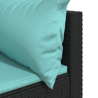 Thumbnail for Garten-Ecksofa mit Kissen Schwarz Poly Rattan