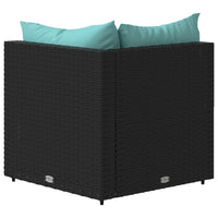 Thumbnail for Garten-Ecksofas mit Kissen 2 Stk. Schwarz Poly Rattan