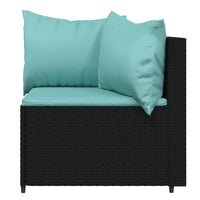 Thumbnail for Garten-Ecksofas mit Kissen 2 Stk. Schwarz Poly Rattan