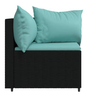 Thumbnail for Garten-Ecksofas mit Kissen 2 Stk. Schwarz Poly Rattan