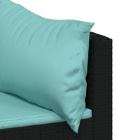 Thumbnail for Garten-Ecksofas mit Kissen 2 Stk. Schwarz Poly Rattan