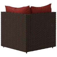 Thumbnail for Garten-Ecksofas mit Kissen 2 Stk. Braun Poly Rattan