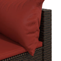 Thumbnail for Garten-Ecksofas mit Kissen 2 Stk. Braun Poly Rattan