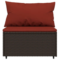 Thumbnail for 3-tlg. Garten-Lounge-Set mit Kissen Braun Poly Rattan