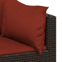 Thumbnail for Garten-Ecksofas mit Kissen 2 Stk. Braun Poly Rattan