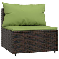 Thumbnail for 3-tlg. Garten-Lounge-Set mit Kissen Braun Poly Rattan