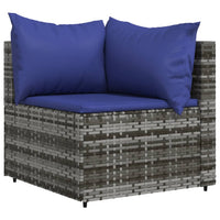 Thumbnail for Garten-Ecksofa mit Kissen Grau Poly Rattan