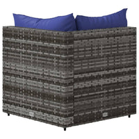 Thumbnail for Garten-Ecksofa mit Kissen Grau Poly Rattan
