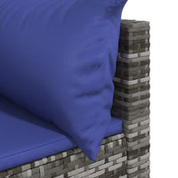 Thumbnail for Garten-Ecksofa mit Kissen Grau Poly Rattan