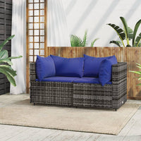 Thumbnail for Garten-Ecksofas mit Kissen 2 Stk. Grau Poly Rattan