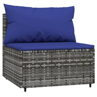 Thumbnail for Garten-Mittelsofas mit Kissen 2 Stk. Grau Poly Rattan