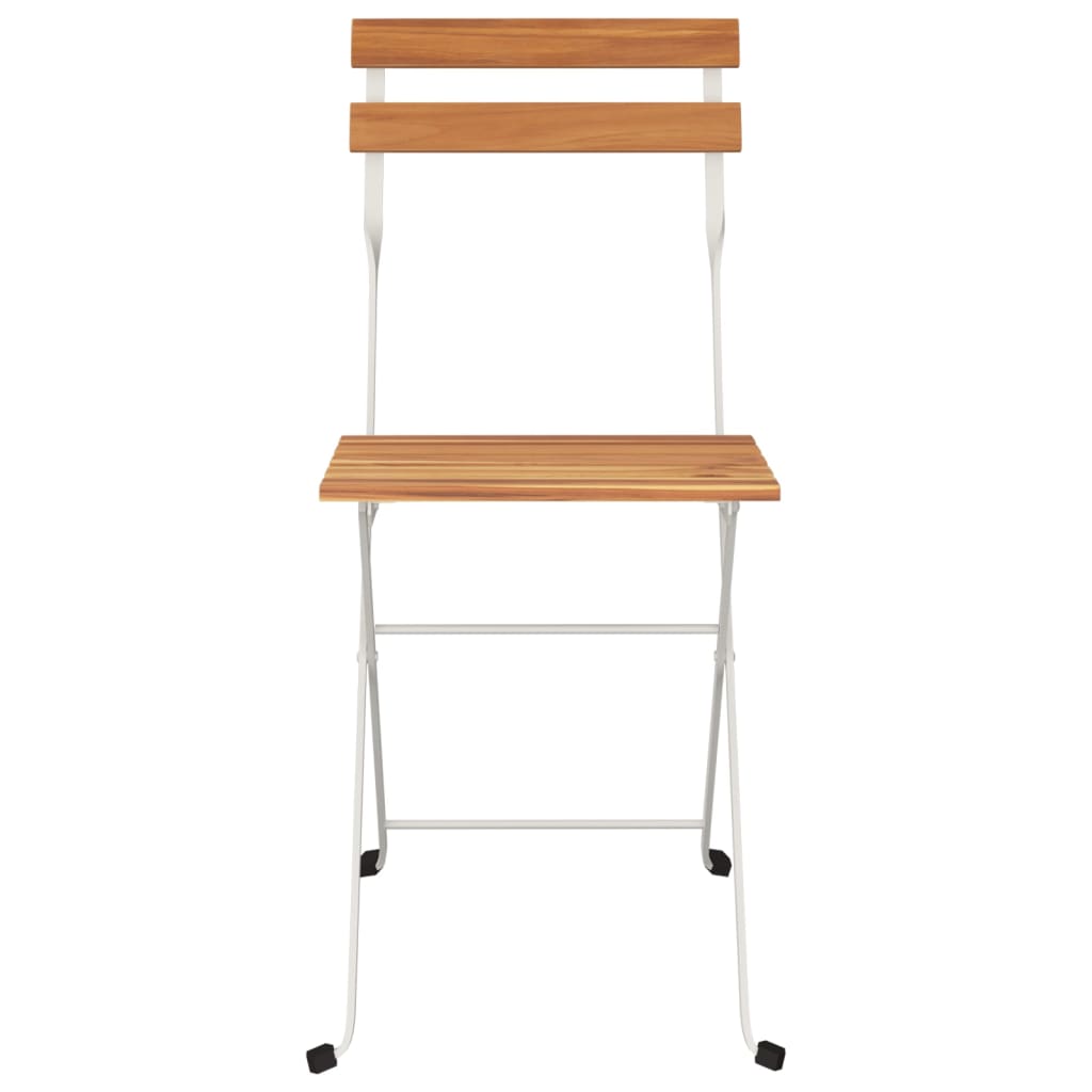 Bistrostühle 2 Stk. Klappbar Massivholz Akazie und Stahl