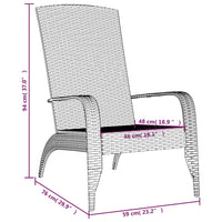 Thumbnail for Adirondack-Gartenstuhl Schwarz Poly Rattan
