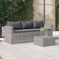 Thumbnail for Gartensofa 3-Sitzer mit Kissen Grau Poly Rattan