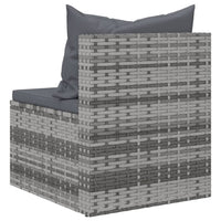 Thumbnail for Garten-Mittelsofas mit Kissen 2 Stk. Grau Poly Rattan