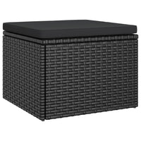 Thumbnail for 3-Sitzer-Gartensofa mit Dach und Fußhocker Schwarz Poly Rattan