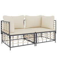 Thumbnail for Ecksofas mit Kissen 2 Stk. Modular Poly Rattan