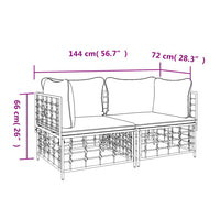 Thumbnail for Ecksofas mit Kissen 2 Stk. Modular Poly Rattan