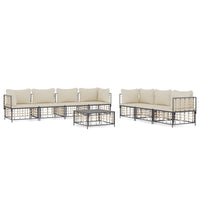 Thumbnail for 8-tlg. Garten-Lounge-Set mit Kissen Anthrazit Poly Rattan