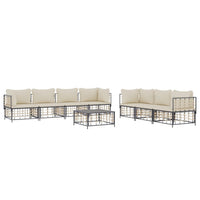 Thumbnail for 8-tlg. Garten-Lounge-Set mit Kissen Anthrazit Poly Rattan