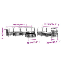Thumbnail for 8-tlg. Garten-Lounge-Set mit Kissen Anthrazit Poly Rattan