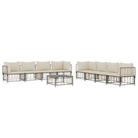 Thumbnail for 9-tlg. Garten-Lounge-Set mit Kissen Anthrazit Poly Rattan