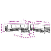 Thumbnail for 9-tlg. Garten-Lounge-Set mit Kissen Anthrazit Poly Rattan